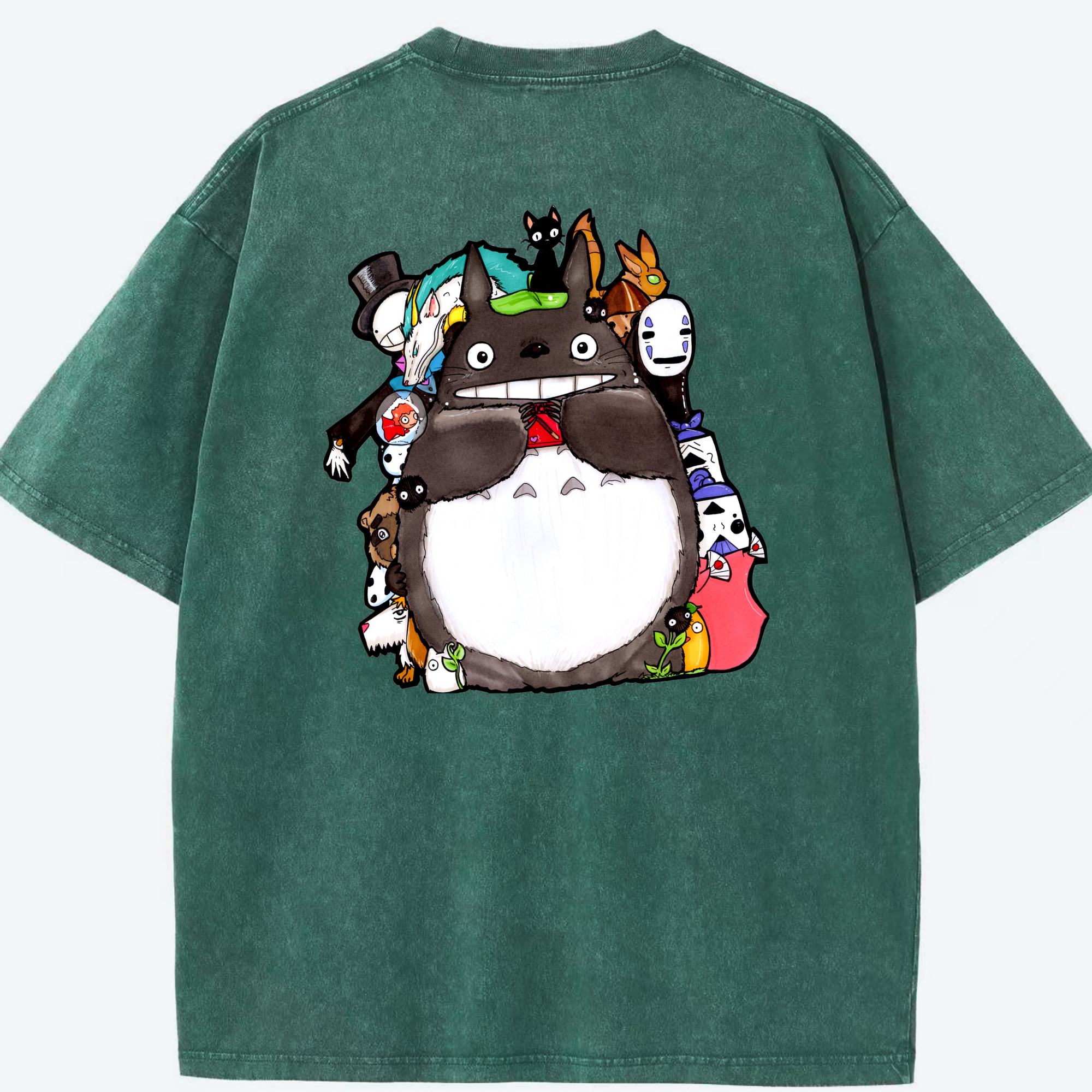 （画像用） となりのトトロ 草壁メイ 草壁サツキ My Neighbor Totoro Satsuki Kusakabe Mei Kusakabe 綿100% ヴィンテージ風 半袖Tシャツ（背面プリント）